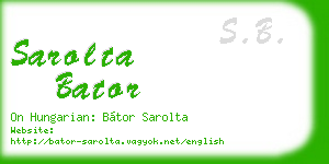 sarolta bator business card