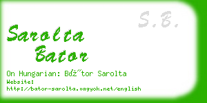 sarolta bator business card